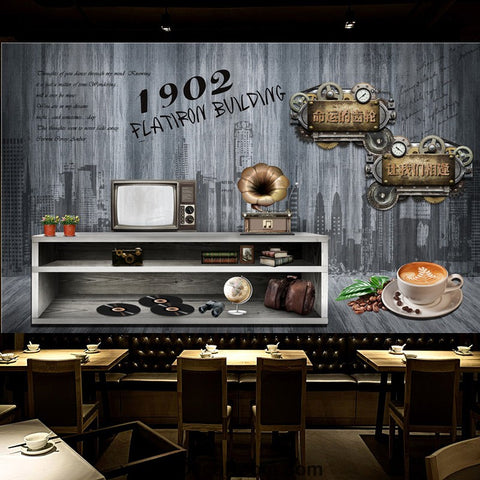 Image of Coffee shop Wallpaper Coffee Club Cafe Wall Murals IDCWP-CF-000007