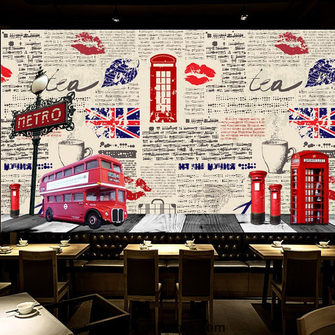 Image of Coffee shop Wallpaper Coffee Club Cafe Wall Murals IDCWP-CF-000008