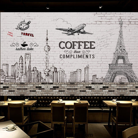Image of Coffee shop Wallpaper Coffee Club Cafe Wall Murals IDCWP-CF-000013