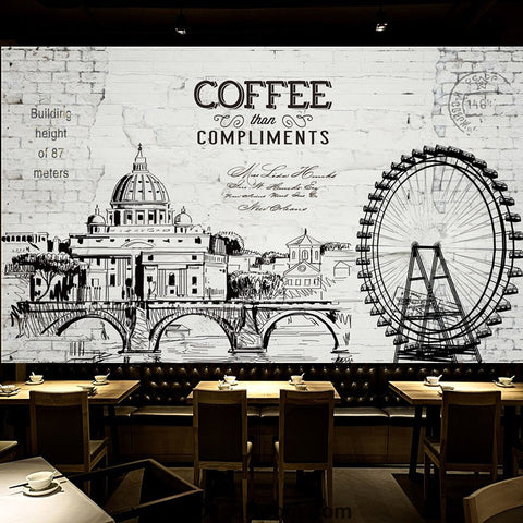 Image of Coffee shop Wallpaper Coffee Club Cafe Wall Murals IDCWP-CF-000017