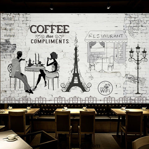 Image of Coffee shop Wallpaper Coffee Club Cafe Wall Murals IDCWP-CF-000018