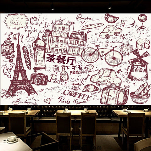 Image of Coffee shop Wallpaper Coffee Club Cafe Wall Murals IDCWP-CF-000019