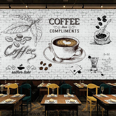 Image of Coffee shop Wallpaper Coffee Club Cafe Wall Murals IDCWP-CF-000020