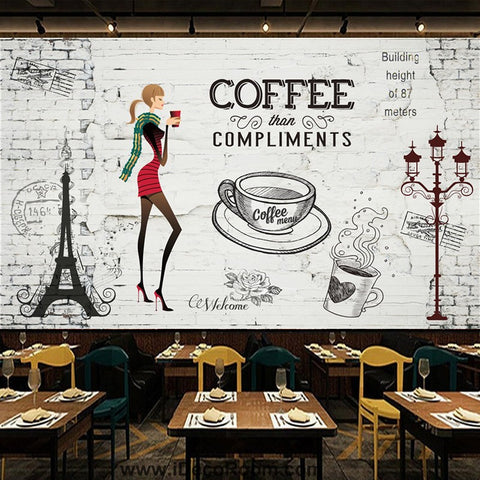 Image of Coffee shop Wallpaper Coffee Club Cafe Wall Murals IDCWP-CF-000029