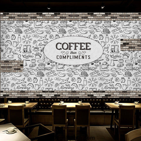 Image of Coffee shop Wallpaper Coffee Club Cafe Wall Murals IDCWP-CF-000031
