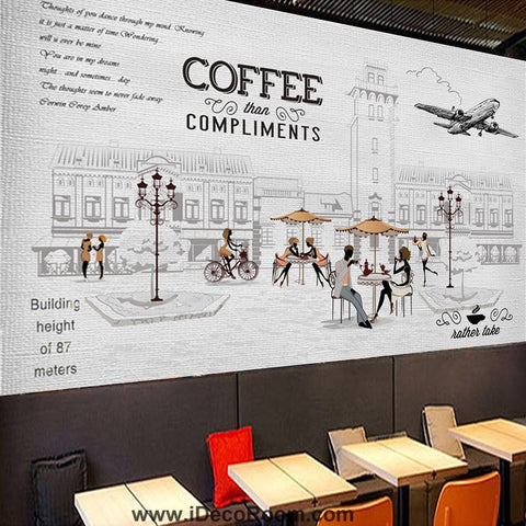 Image of Coffee shop Wallpaper Coffee Club Cafe Wall Murals IDCWP-CF-000032