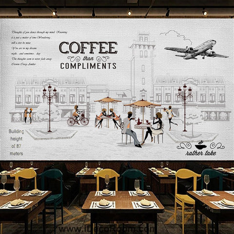 Image of Coffee shop Wallpaper Coffee Club Cafe Wall Murals IDCWP-CF-000032