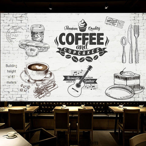 Image of Coffee shop Wallpaper Coffee Club Cafe Wall Murals IDCWP-CF-000034