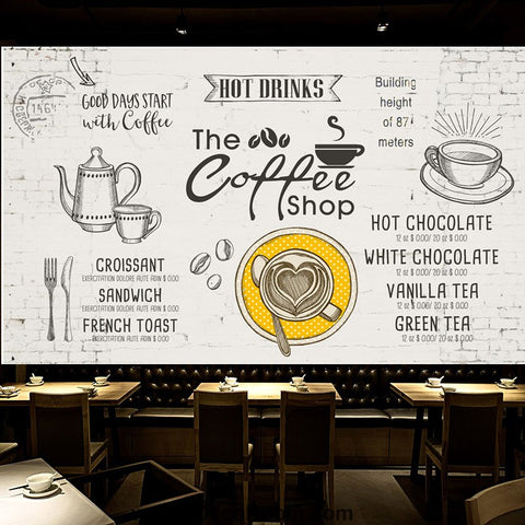Image of Coffee shop Wallpaper Coffee Club Cafe Wall Murals IDCWP-CF-000039