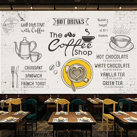 Image of Coffee shop Wallpaper Coffee Club Cafe Wall Murals IDCWP-CF-000039