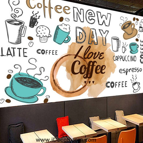Image of Coffee shop Wallpaper Coffee Club Cafe Wall Murals IDCWP-CF-000041