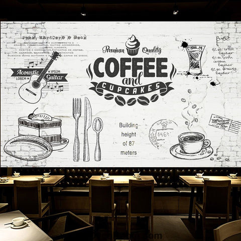 Image of Coffee shop Wallpaper Coffee Club Cafe Wall Murals IDCWP-CF-000045