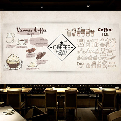 Image of Coffee shop Wallpaper Coffee Club Cafe Wall Murals IDCWP-CF-000046