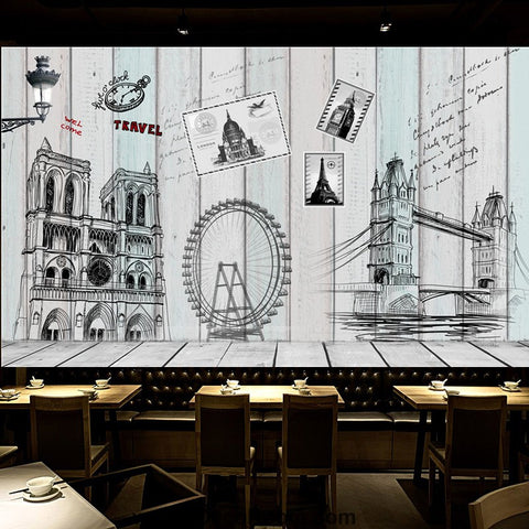 Image of Coffee shop Wallpaper Coffee Club Cafe Wall Murals IDCWP-CF-000047