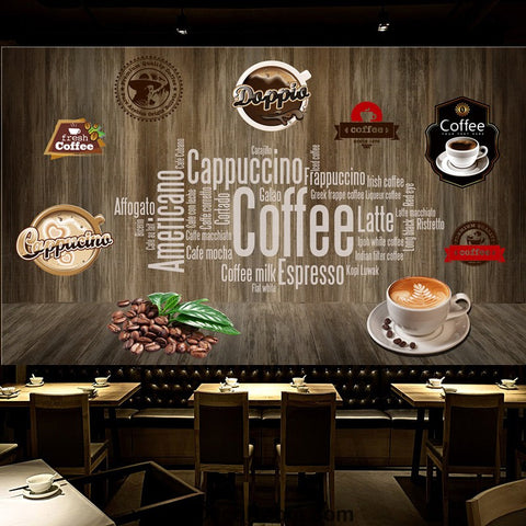 Image of Coffee shop Wallpaper Coffee Club Cafe Wall Murals IDCWP-CF-000049