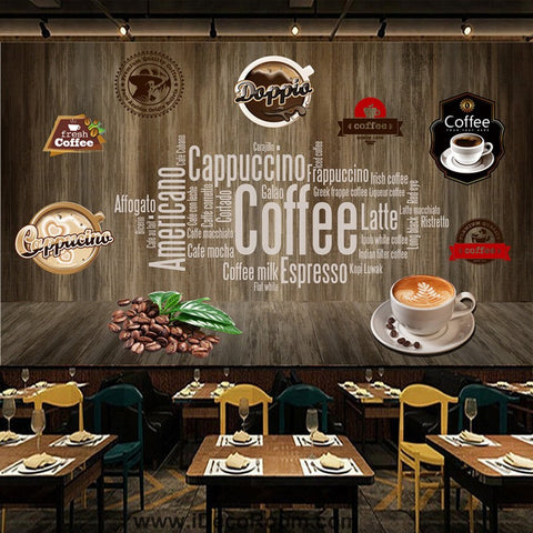Image of Coffee shop Wallpaper Coffee Club Cafe Wall Murals IDCWP-CF-000049