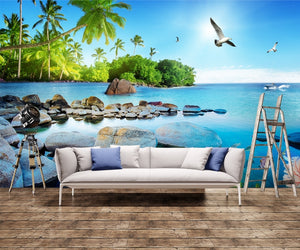 Beautiful 3D Seascape Island Wallpaper IDCWP-DZ-000066