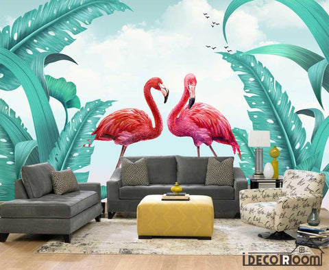 Image of flamingo wallpaper wall murals IDCWP-HL-000001
