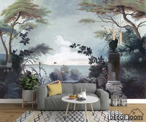 Image of European retro retro garden rainforest wallpaper wall murals IDCWP-HL-000004