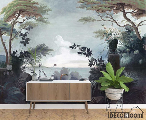 Image of European retro retro garden rainforest wallpaper wall murals IDCWP-HL-000004