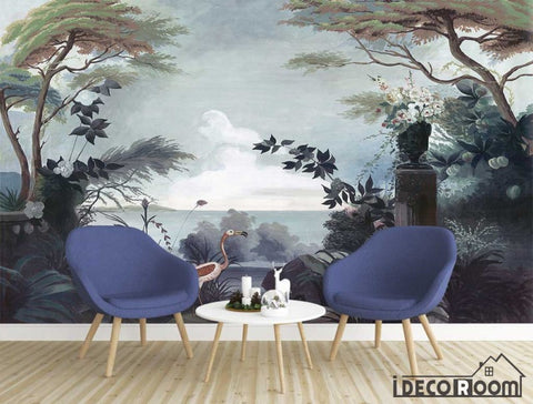 Image of 411X285cm European retro retro garden rainforest wallpaper wall murals IDCWP-HL-000004