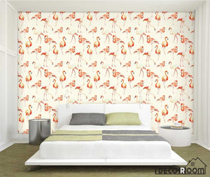Flamingo simple wallpaper wall murals IDCWP-HL-000006