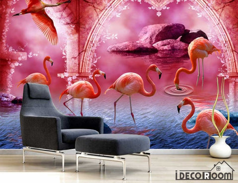 Image of Beautiful Fashion Flamingo Creative wallpaper wall murals IDCWP-HL-000010