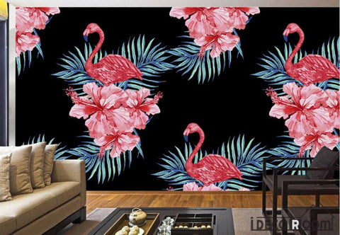 Image of Modern Art Red Flamingo Creative wallpaper wall murals IDCWP-HL-000046