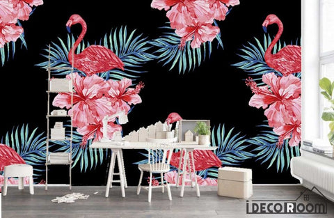 Image of Modern Art Red Flamingo Creative wallpaper wall murals IDCWP-HL-000046