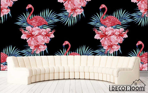 Image of Modern Art Red Flamingo Creative wallpaper wall murals IDCWP-HL-000046