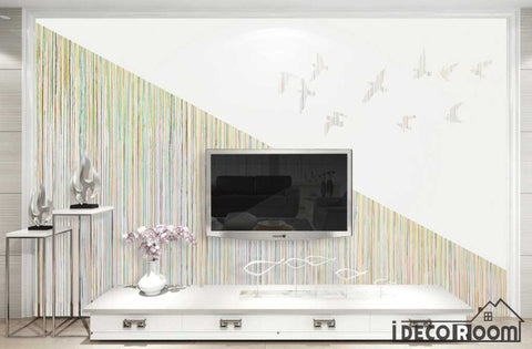 Image of Abstract minimalistic flying bird Nordic wallpaper wall murals IDCWP-HL-000088