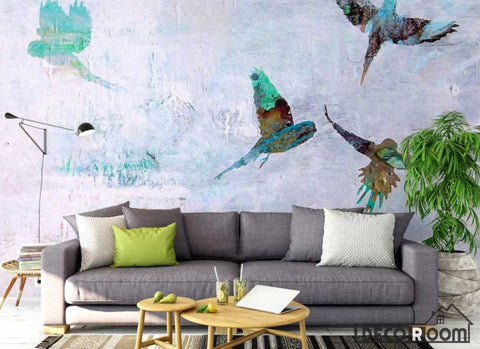 Image of Nordic abstract bird wallpaper wall murals IDCWP-HL-000090