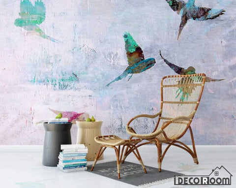 Image of Nordic abstract bird wallpaper wall murals IDCWP-HL-000090