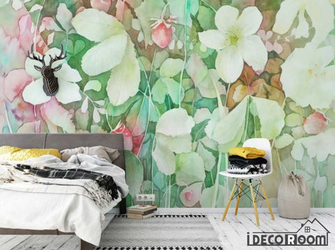 Image of floral Scandinavian aesthetic wallpaper wall murals IDCWP-HL-000092