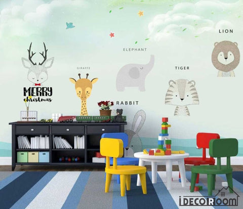 Image of Nordic Cartoon Animal 26 Letter Theme wallpaper wall murals IDCWP-HL-000099