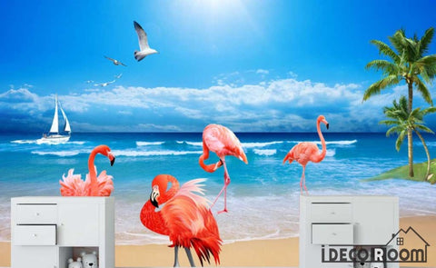 Image of Modern minimalist Mediterranean coco Flamingo wallpaper wall murals IDCWP-HL-000110