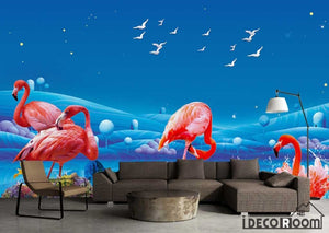 Modern minimalist sea Flamingo wallpaper wall murals IDCWP-HL-000118