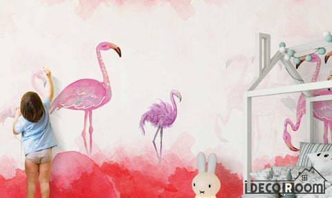 Image of Modern minimalist  Flamingo Nordic wallpaper wall murals IDCWP-HL-000122