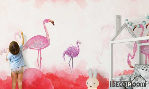 Image of Modern minimalist Flamingo Nordic wallpaper wall murals IDCWP-HL-000122