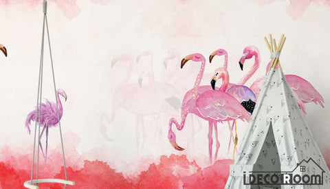 Image of Modern minimalist  Flamingo Nordic wallpaper wall murals IDCWP-HL-000122