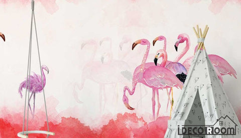 Image of Modern minimalist Flamingo Nordic wallpaper wall murals IDCWP-HL-000122