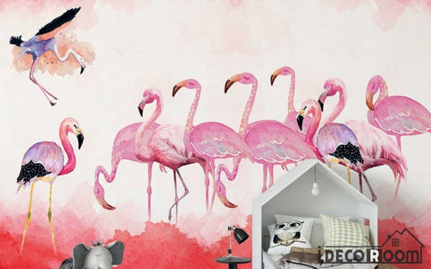 Image of Modern minimalist Flamingo Nordic wallpaper wall murals IDCWP-HL-000123
