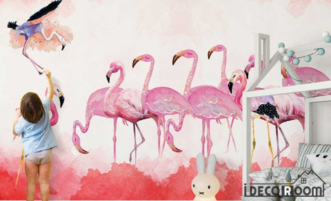 Image of Modern minimalist  Flamingo Nordic wallpaper wall murals IDCWP-HL-000123