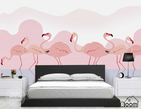 Image of Modern minimalist romantic pink flamingo wallpaper wall murals IDCWP-HL-000155