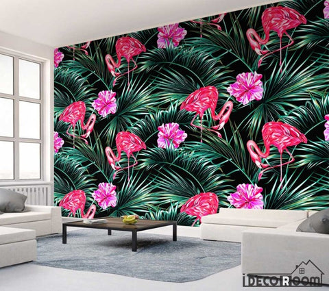 Image of Nordic tropical flamingo sofa home decoration wallpaper wall murals IDCWP-HL-000163