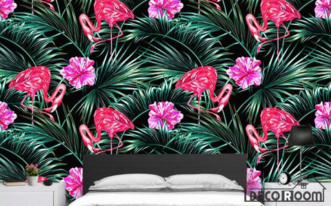 Image of Nordic tropical flamingo sofa home decoration wallpaper wall murals IDCWP-HL-000163