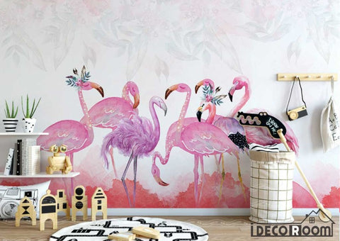 Image of Modern minimalist Flamingo Nordic wallpaper wall murals IDCWP-HL-000176