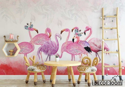 Image of Modern minimalist Flamingo Nordic wallpaper wall murals IDCWP-HL-000176