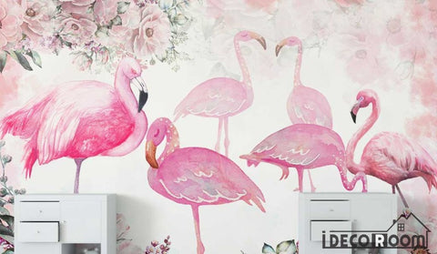 Image of Modern minimalist romantic rose flamingo wallpaper wall murals IDCWP-HL-000186