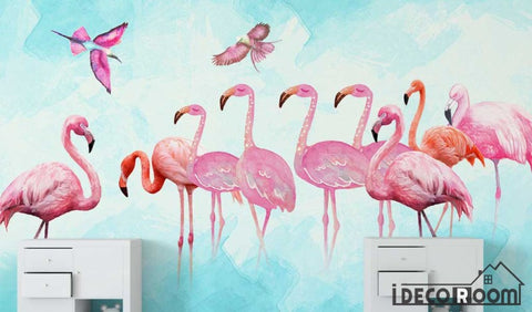 Image of Modern minimalist Flamingo Nordic wallpaper wall murals IDCWP-HL-000187